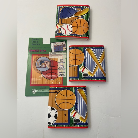 Borders Unlimited 3 Self Adhesive Sports Fun Room Borders - Picture 1 of 3